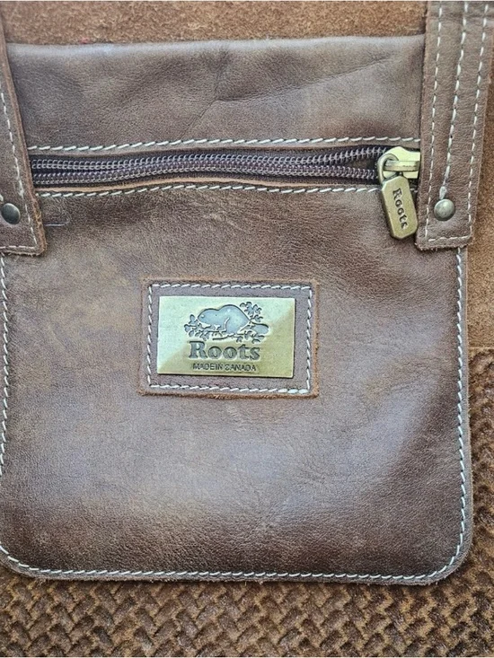 ROOTS Woven Leather Tote Bag in Cognac Brown - Picture 8 of 8